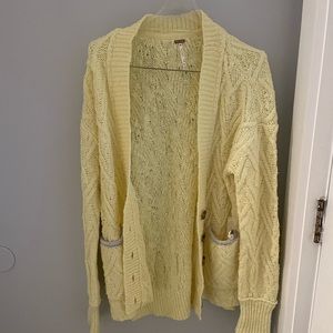 Free People Mountain Cardigan in Yellow XS